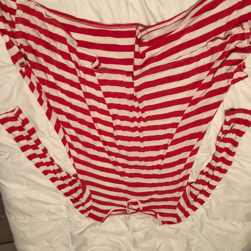 Red and white long shirt